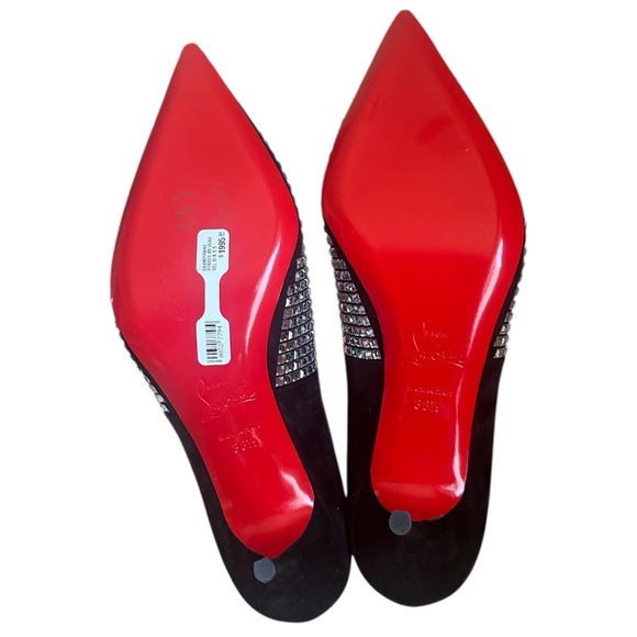 NEW Christian Louboutin CHAMPIONNE STRASS 80 VEAU VELOURS heels RETAIL 1,995 - Picture 3 of 9
